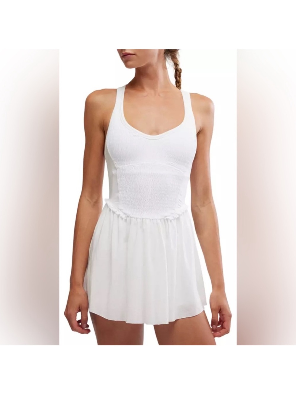 FP Free People Movement smockin hot white dress size small Athleisure tennis